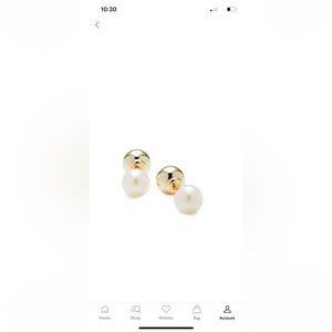 14K gold and pearl double-ended earrings